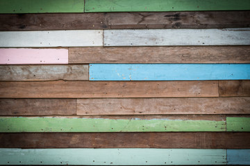Line pattern of colorful wooden board wall