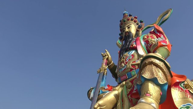 4K Impressive monument of Xuan Wu, the Mysterious Warrior is the higher-ranking Taoist deities. Hsuan Tien is revered as a powerful god, able to control the elements and capable of great magic-Dan