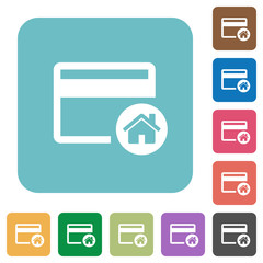 Set credit card as default rounded square flat icons