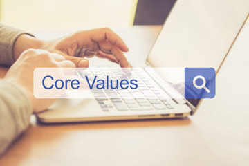 SEARCH WEBSITE INTERNET SEARCHING CORE VALUES CONCEPT