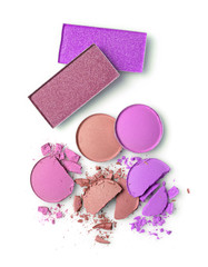 Colored crashed eyeshadow for make up as sample of cosmetic product