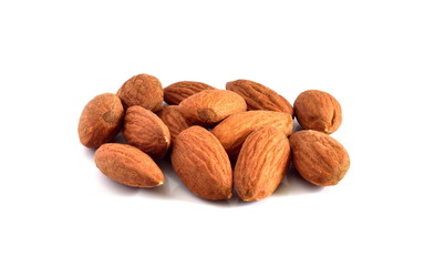 Almonds isolated on white background