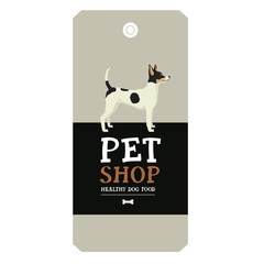 Poster Pet Shop Design label Vector Illustration Toy Terrier