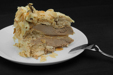 Cake on a white plate