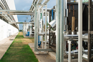 chiller and pipeing system in factory.