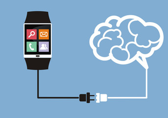 smart watch connected to the brain