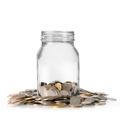  coins in piggy bank Glass