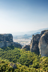 Sunny view of Meteora, Greece.