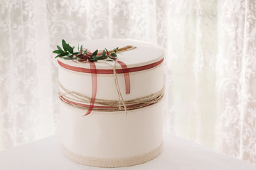 White wedding box decoration