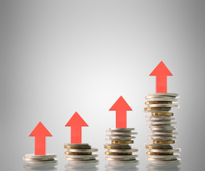 Coins graph stock market