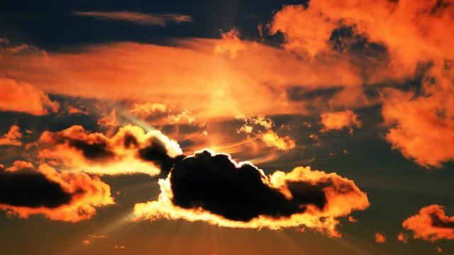 Dramatic sunset clouds time-lapse