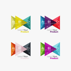 Set of triangle geometric business infographic templates