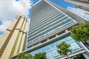 Skyscrapers from a low angle view in Shanghai,China.