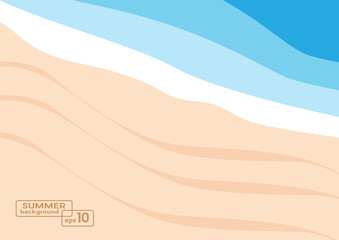 Summer concept, vector background. Beach and sea view from above