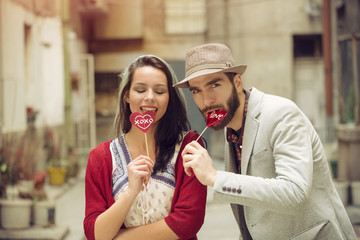 Young couple on St. Valentine’s Day