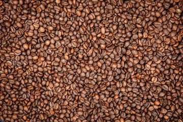 Roasted coffee beans, can be used as a background.
