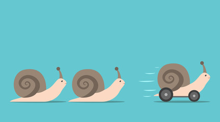 Unique snail with wheels