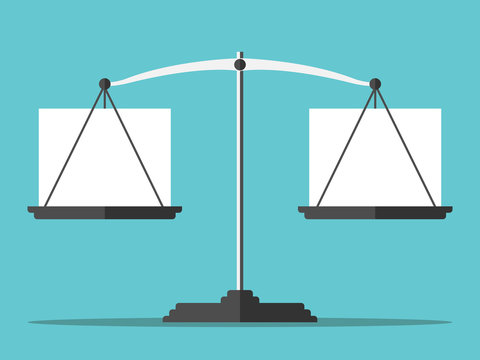 Balance with blank boxes - Powered by Adobe