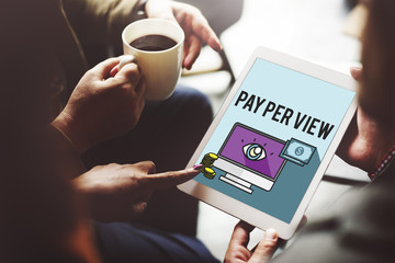 Pay Per View Online Marketing Concept