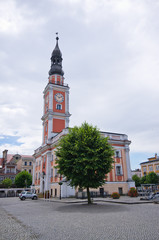 Fototapeta na wymiar Town hall and square in Leszno, Poland
