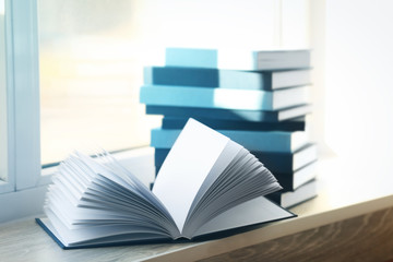 New books on windowsill