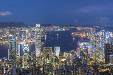 Fototapeta na wymiar Victoria harbor of Hong Kong City