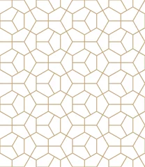 Crédence de cuisine en verre imprimé Or abstrait géométrique Motif hexagonal d& 39 art déco de géométrie abstraite or