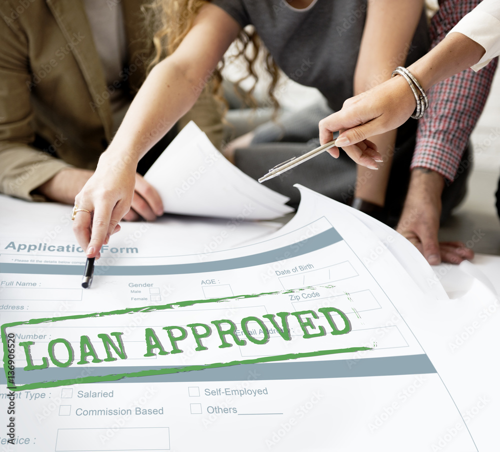 Sticker Loan Approved Accepted Application Form Concept