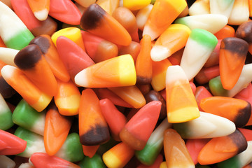 Colorful Halloween candies background