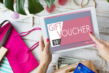 Gift Voucher Offer Coupon Concept