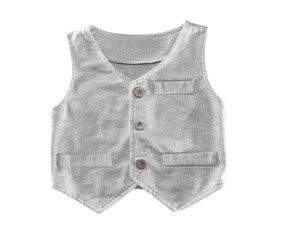 Grey waistcoat isolated on white