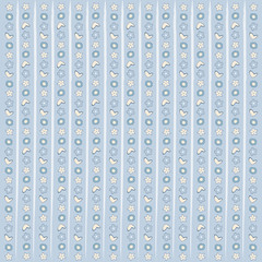 blue background texture with hearts and flowers