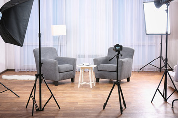Photo studio with lightning equipment