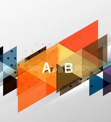 Color transparent trianlge tiles with infographic elements