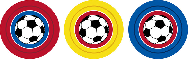 Fototapeta premium Three Cartoon Soccer Footballs