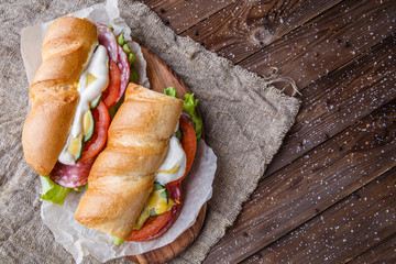 Picture of baguette on paper