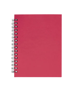 Red cover note book isolated