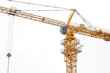 Cranes for construction have sky background