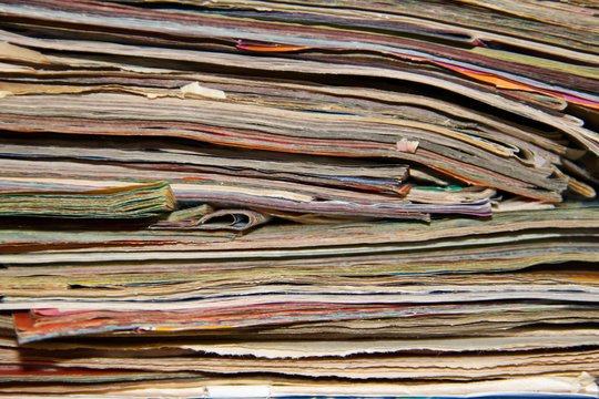 Stack of old journals for background