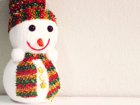 cute snowman with vintage filters