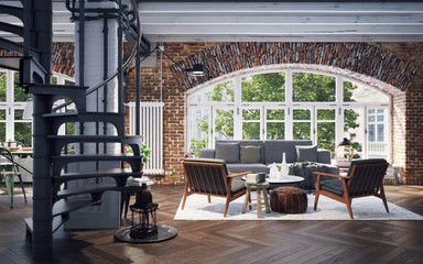 modern industrial Loft apartment