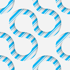 Fototapeta premium White and Blue Minimalistic Ornament. Geometric Decorative Wallp
