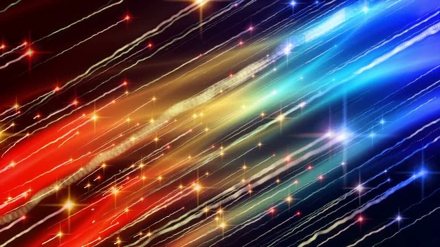 Abstract motion background shining light rays bokeh particles and energy waves loop.