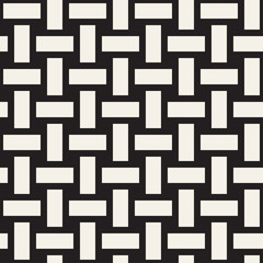 Trendy monochrome twill weave. Vector Seamless Black and White Pattern.