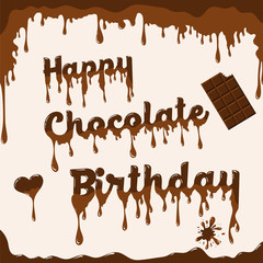Chocolate Birthday card with melted effect