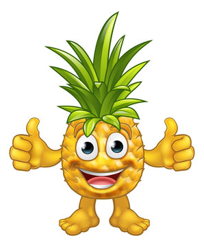 recommend clip art: Cartoon Pineapple Fruit Mascot Character