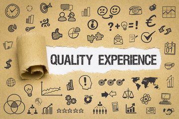 Quality Experience / Papier mit Symbole