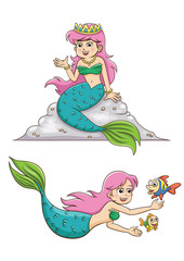 Little mermaid girl