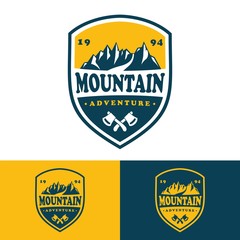 Mountain retro classic badge logo
