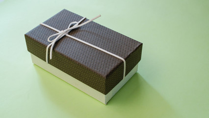 gift box on green background